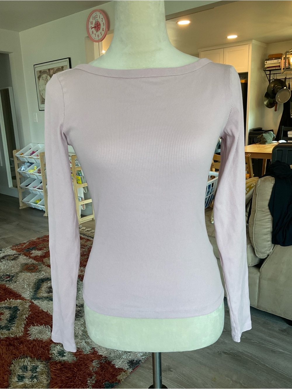 🩰NWT Universal Thread Ribbed Long Sleeve Boatneck Top Warm Mauve XS Balletcore
